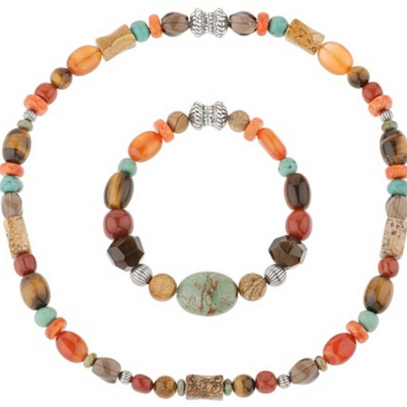 Carolyn Pollack Gemstone Necklace and Bracelet Set - Picture 1 of 6